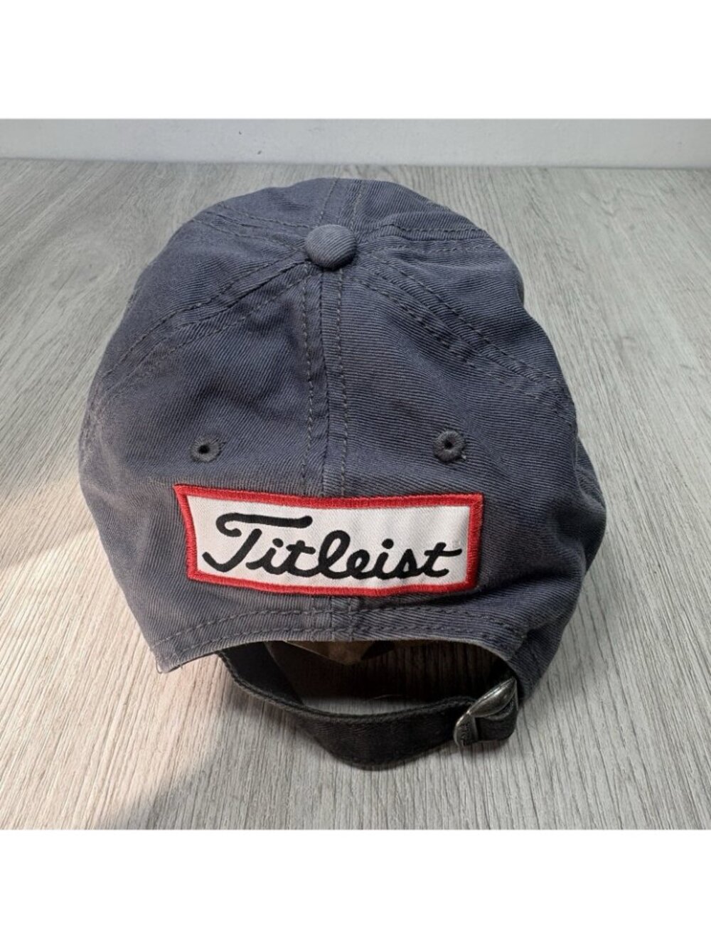 Titleist FJ FootJoy Pro V1 Golf Embroidered Logo StrapBack Hat- Gray - Picture 4 of 6